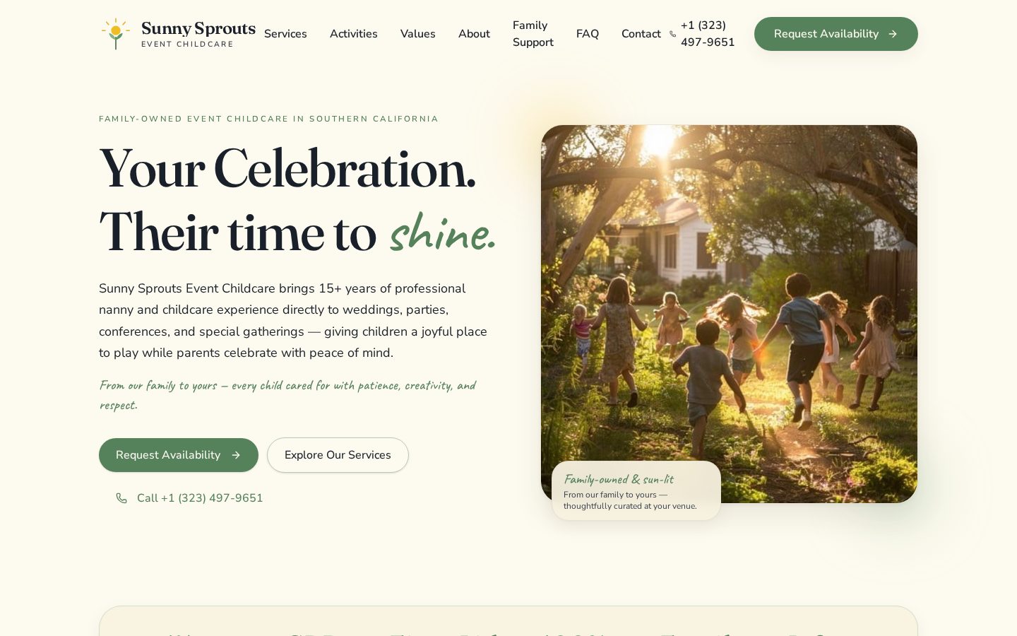 Sunny Sprouts Childcare website